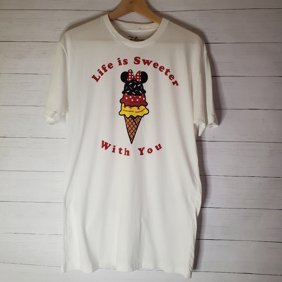 Disney White Graphic Tee Life is Sweeter With You - Picture 2 of 7